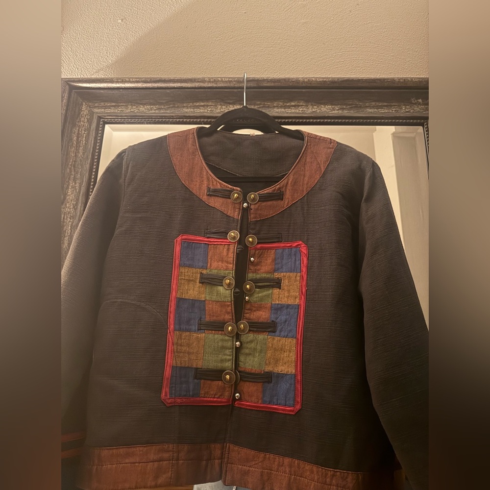 Bohemian Folky patchwork panel, slightly cropped,… - image 5